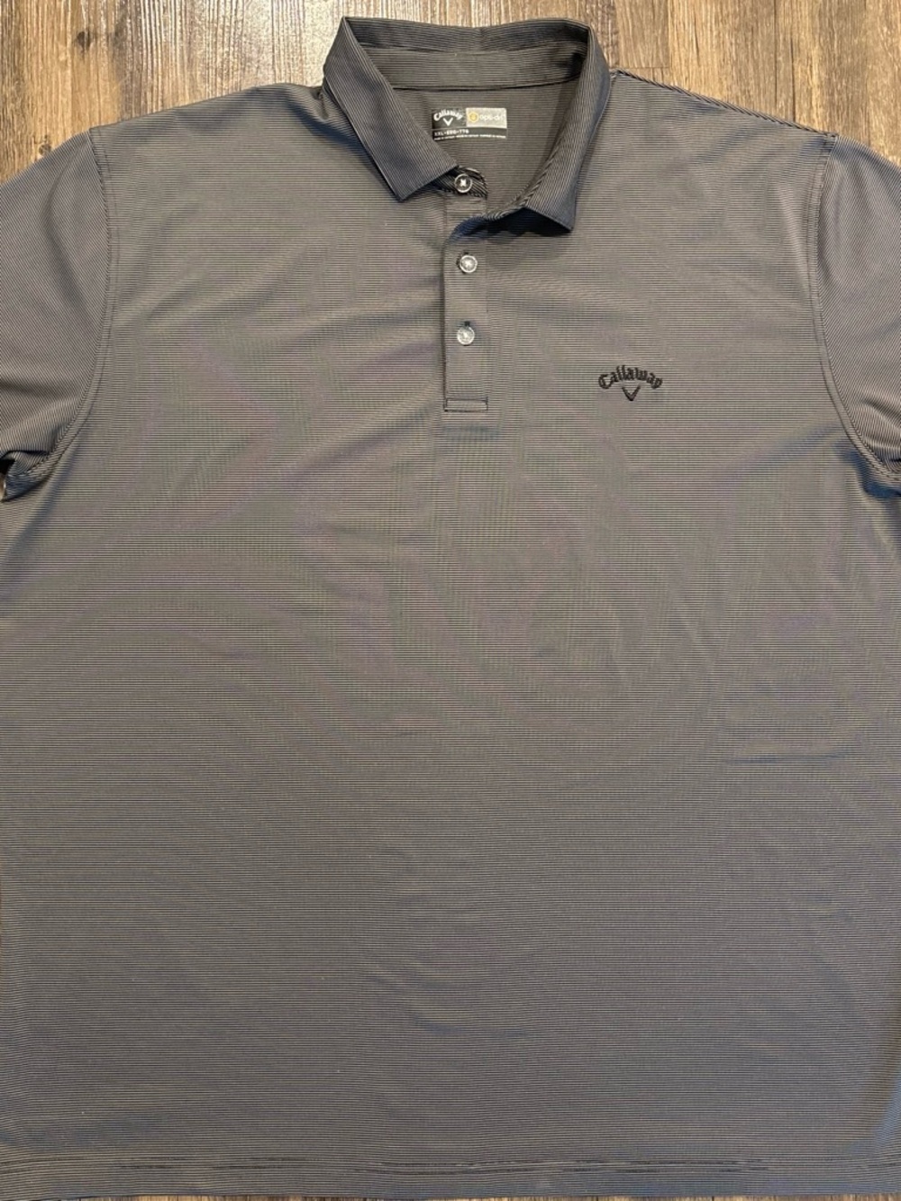 Callaway Men's Grey & Black Striped Performance Golf Polo Shirt, 2XL